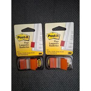 Post-it Sticky Flags: 1 in. x 1.7 in. (Orange) 50-flags X 2 Total 100 Flags